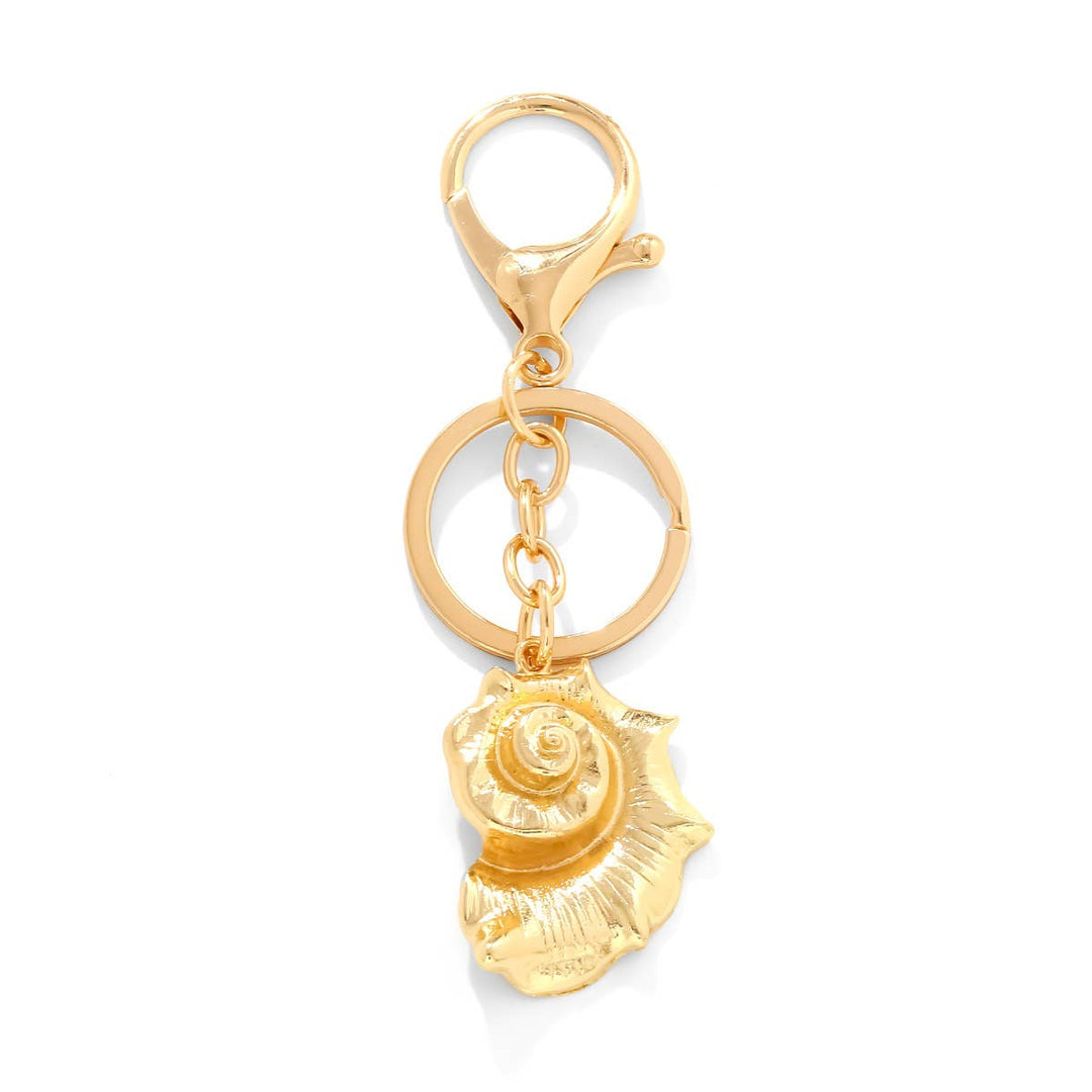Gold Shell Bag Charm Keychain