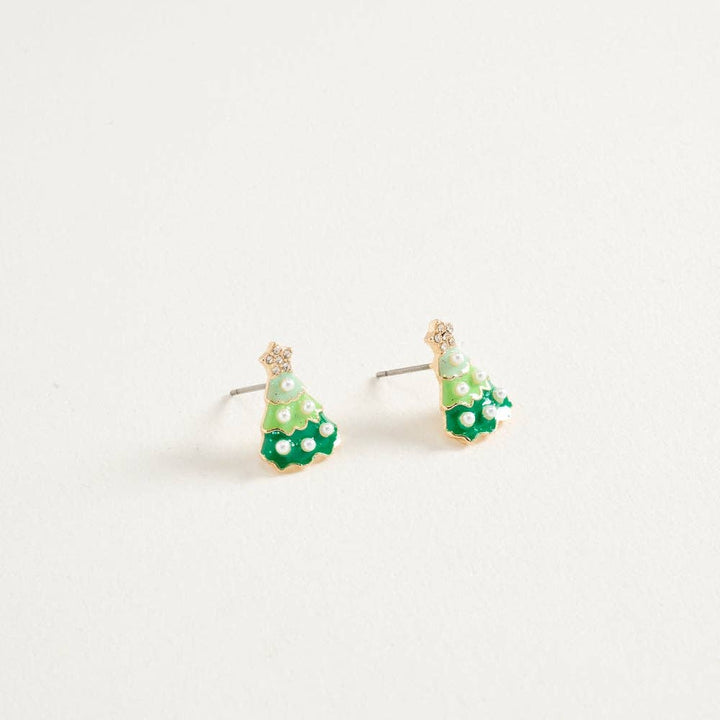 Green Ombre Christmas Tree Earrings