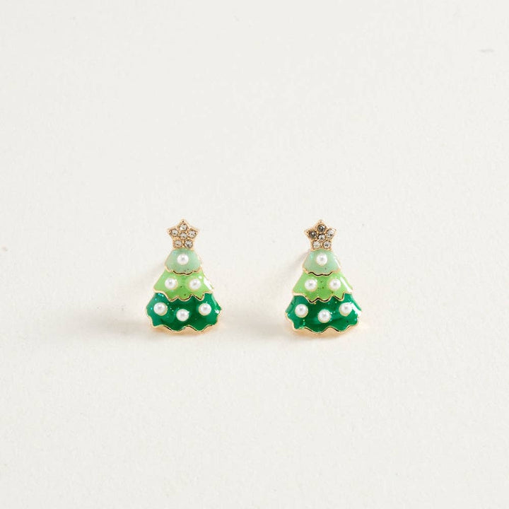 Green Ombre Christmas Tree Earrings