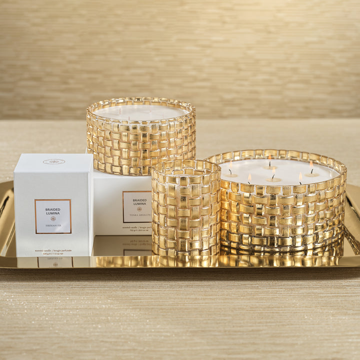 Braided Lumina Scented Candle -Siberian Fir