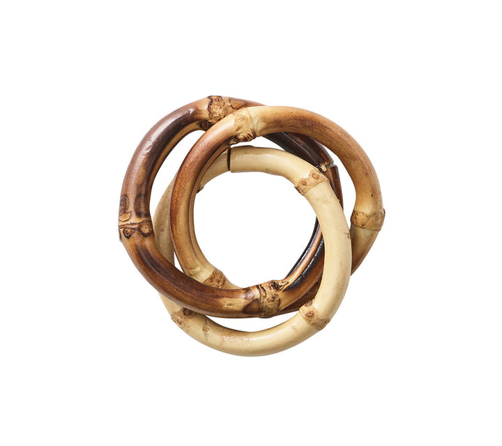 Bamboo Trinity Napkin Ring in Natural- Set of 4