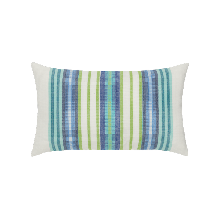 Summer Stripe Lumbar Pillow- Blue &amp; Green