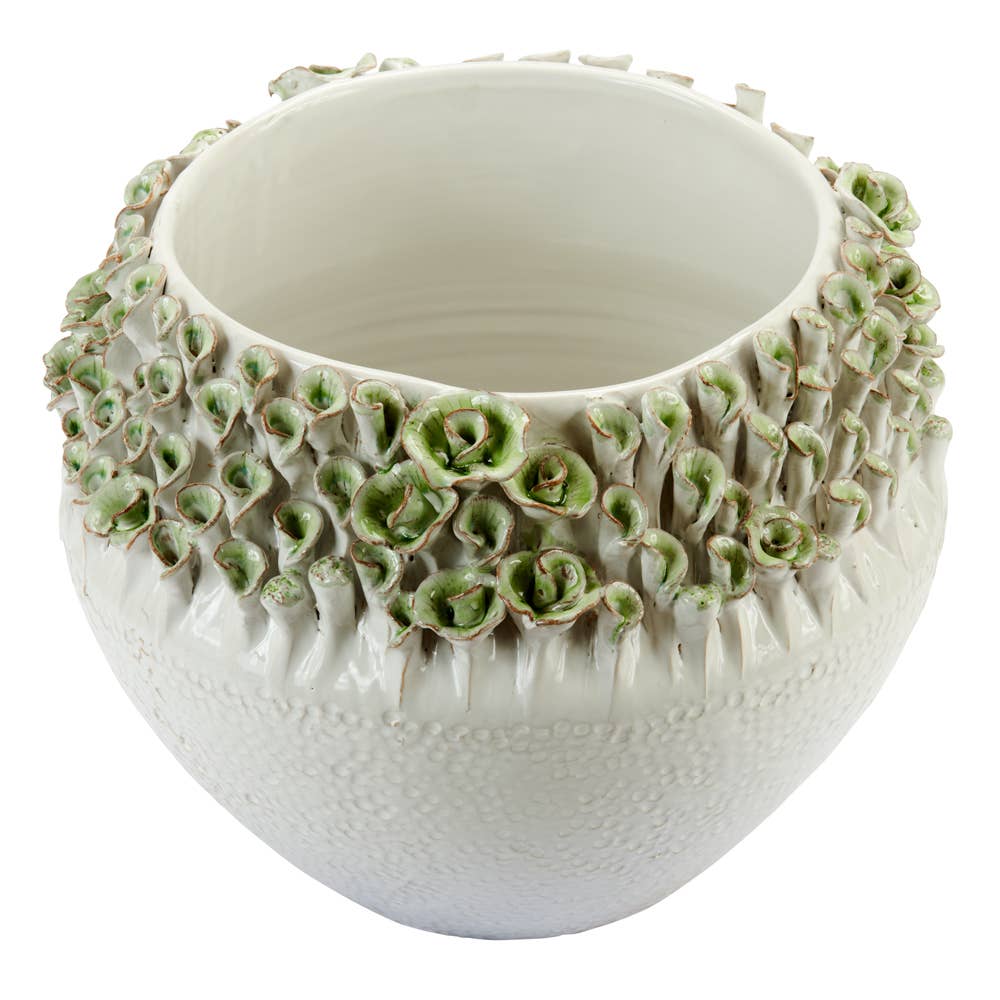 Sculpted Blooming Flower Petal Vase