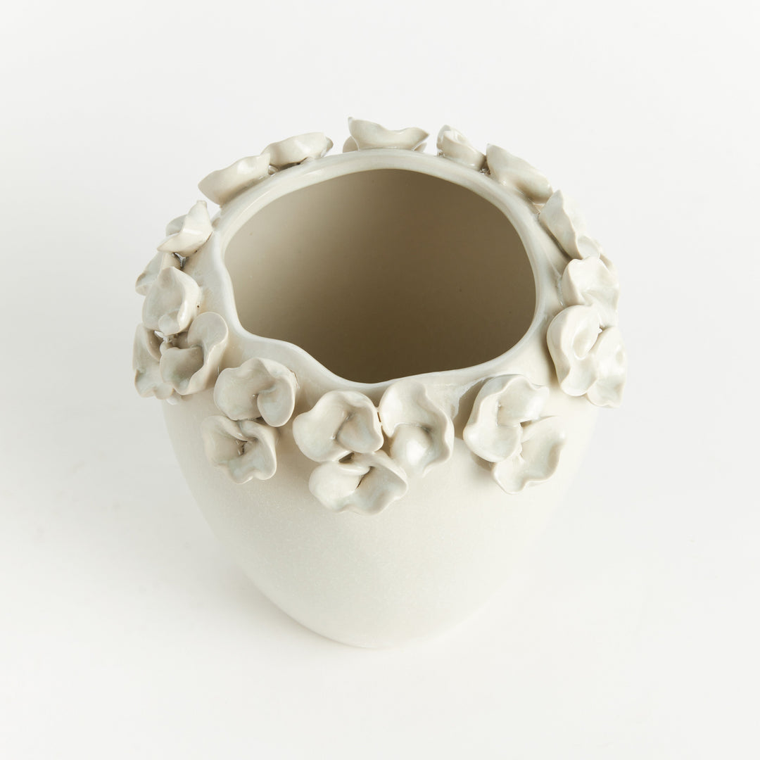 White Petite Fleur Tall Vase