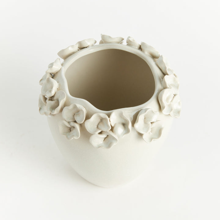 White Petite Fleur Tall Vase