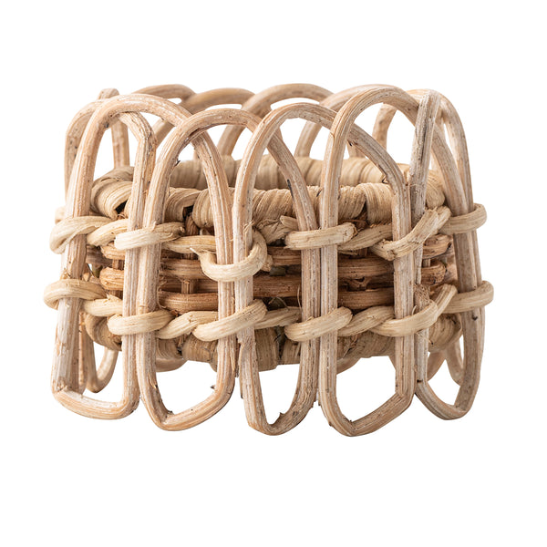 Provence Rattan Whitewash Napkin Ring- Set of 4