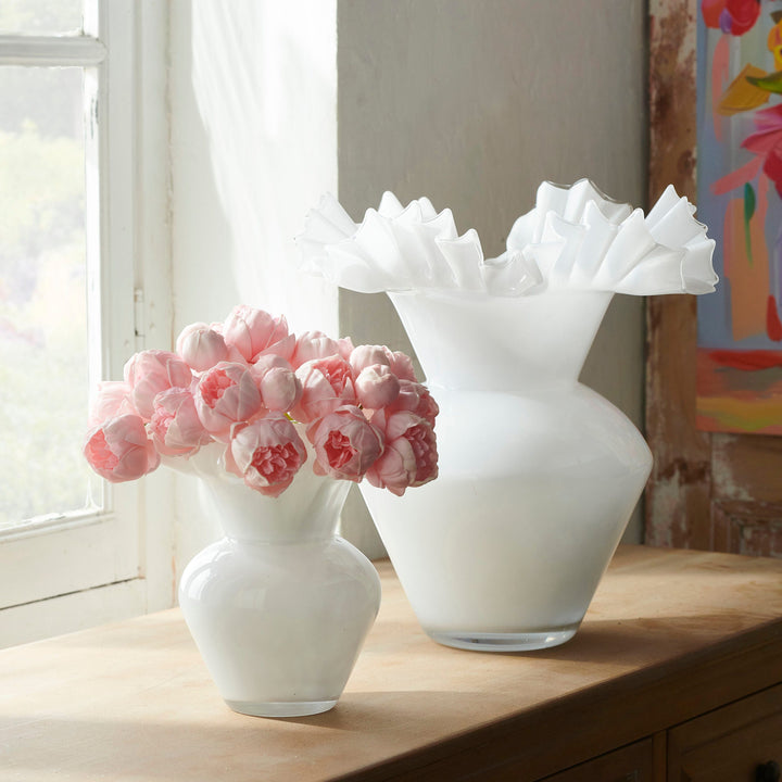 Glass Ruffle Vase