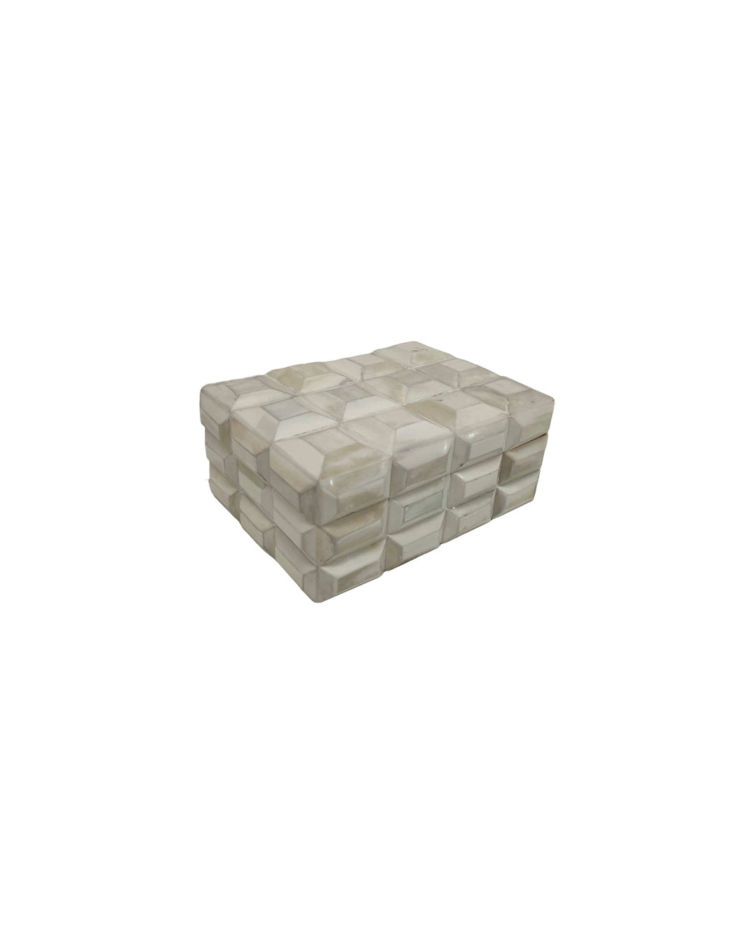 White Geometric Cubic Box - Large