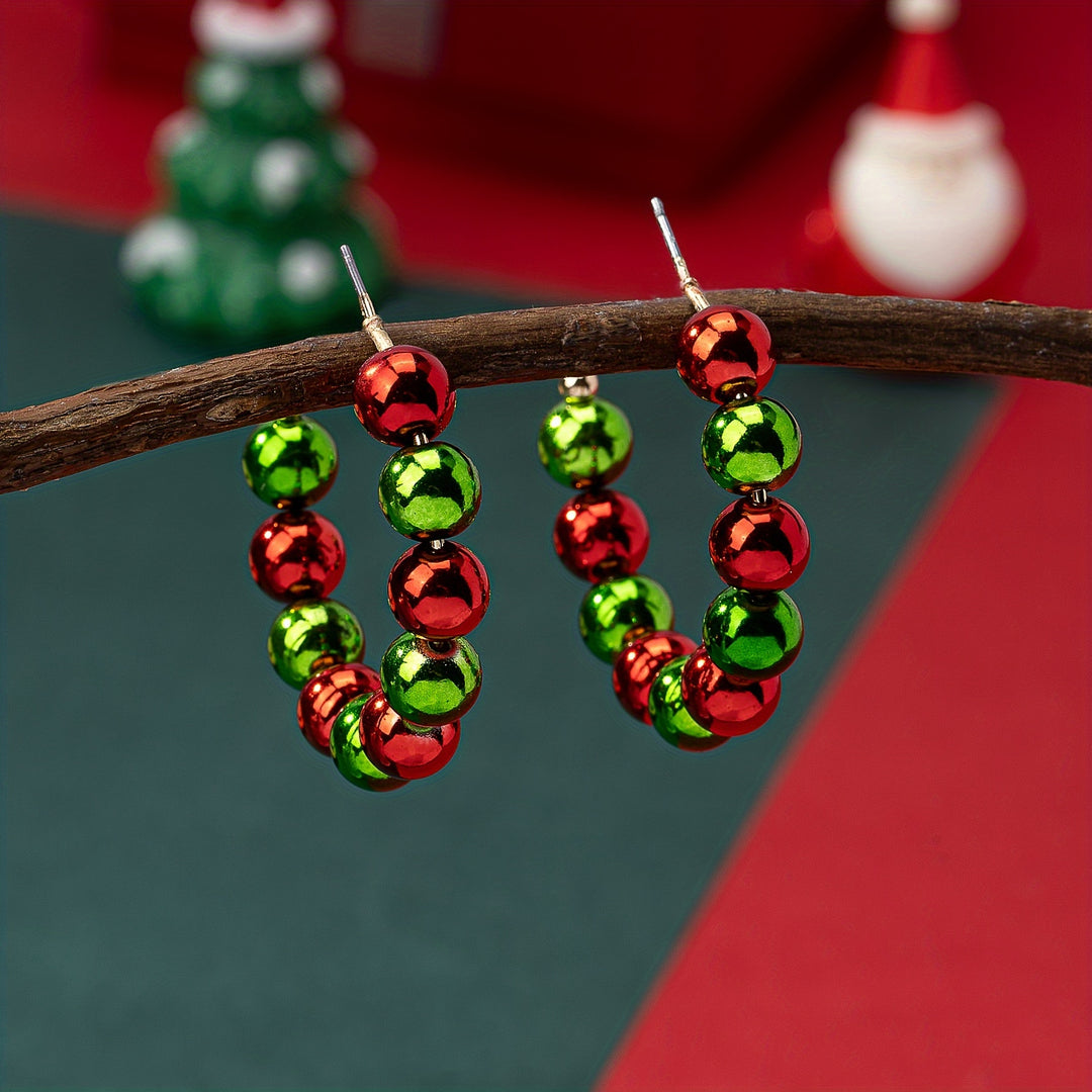 Red &amp; Green Hoop Earrings