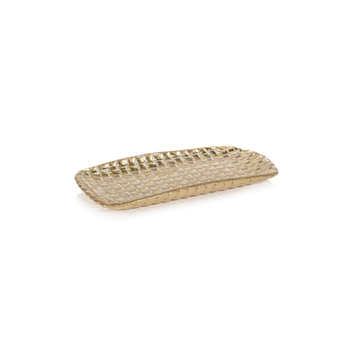 Gold Braided Rectangular Tray