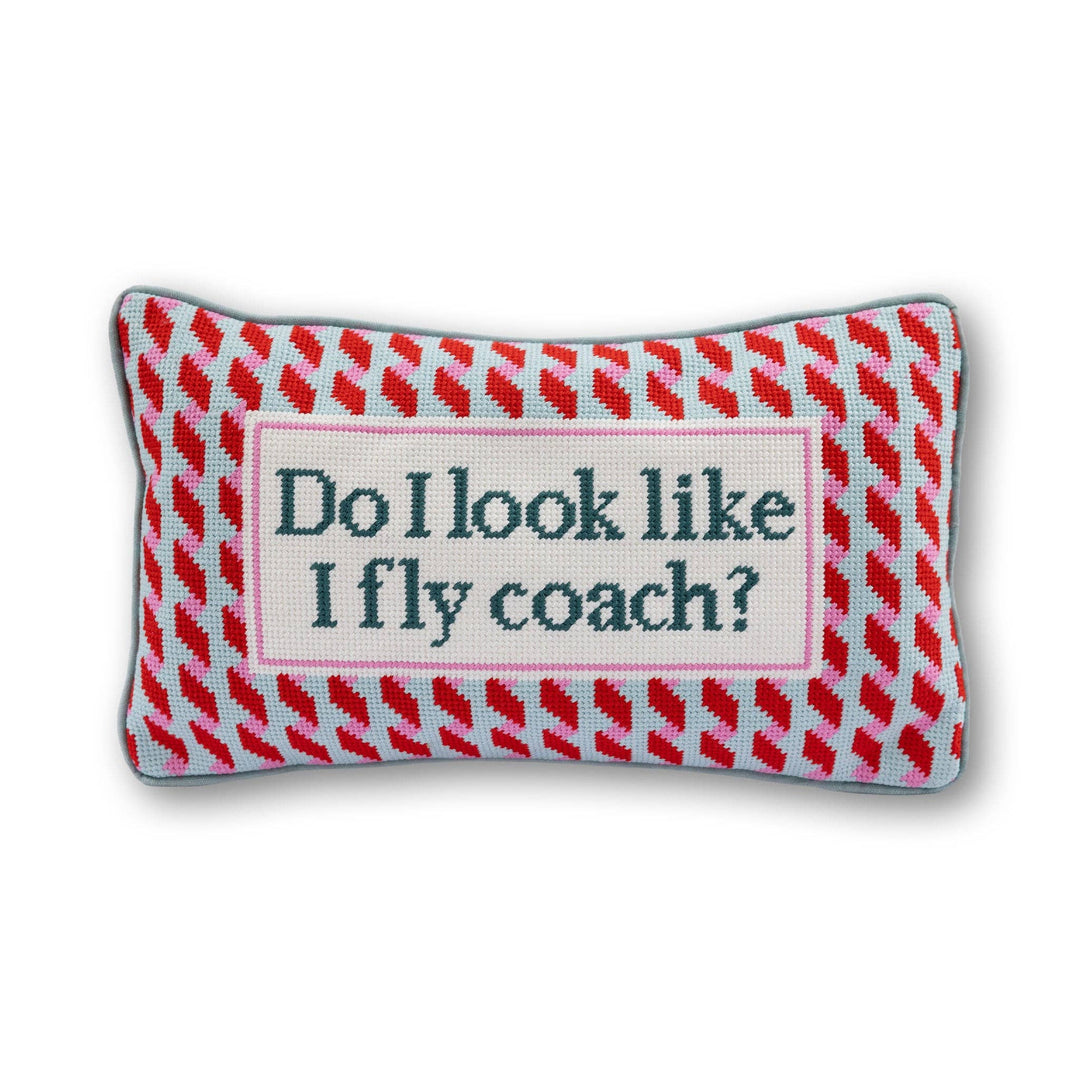 Fly Coach Needlepoint Pillow