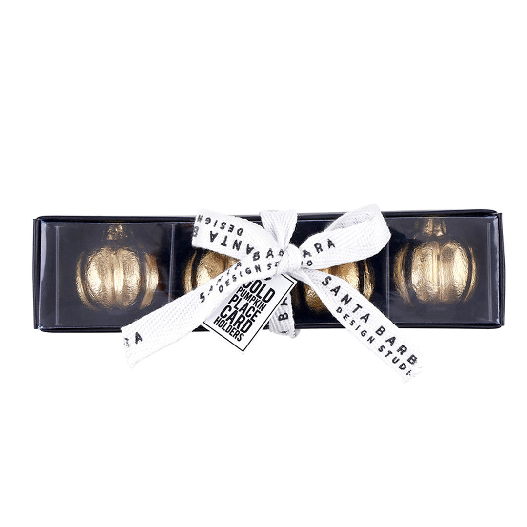 Gold Pumpkin Place Card Holders-Set of 4