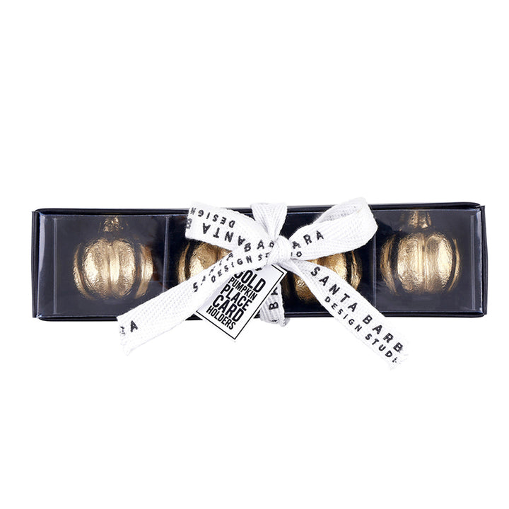 Gold Pumpkin Place Card Holders-Set of 4