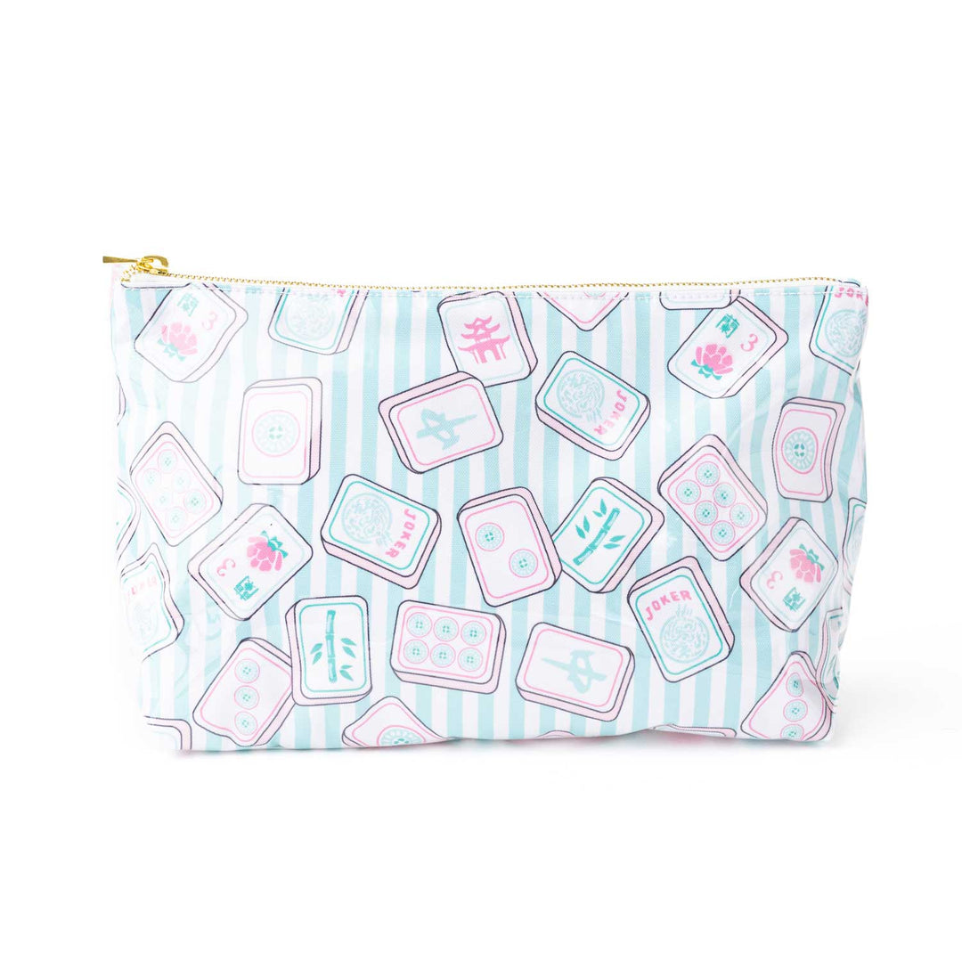 Clear Coated Travel Cosmetic Case Mahjong