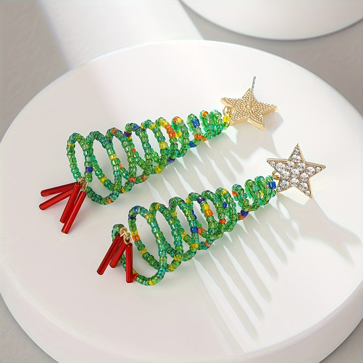 Christmas Tree Drop Earrings