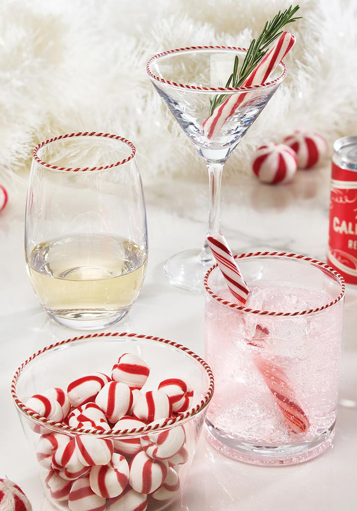 Peppermint Twist Martini-Red-Set of 2