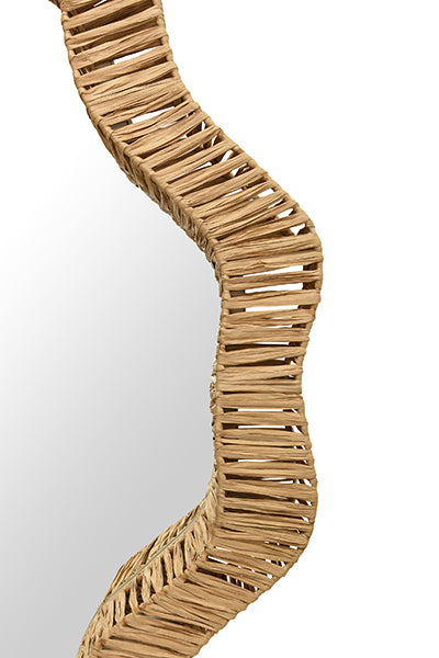 Organic Shaped Rattan Mirror