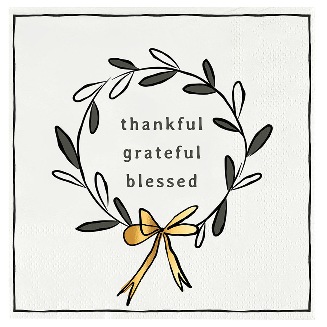 Ceramic Napkin Tray + Napkins-Thankful
