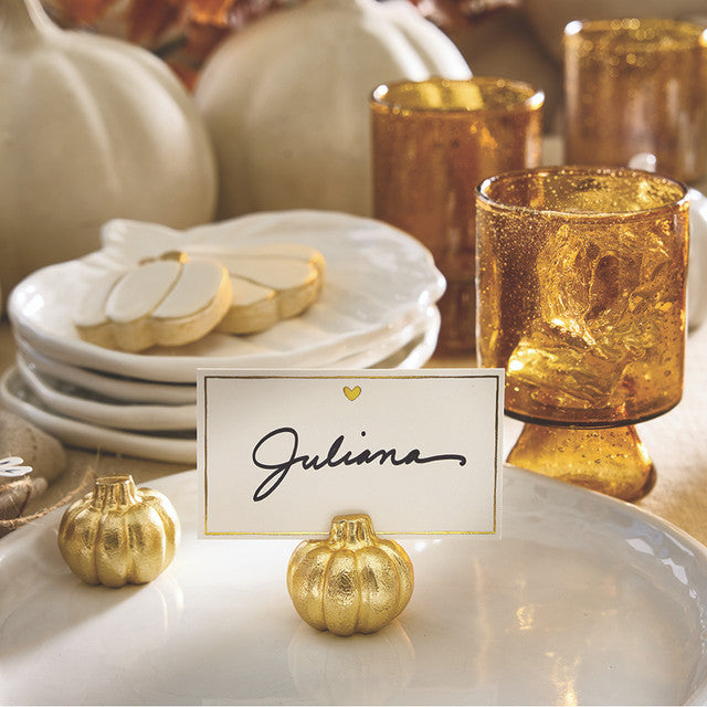 Gold Pumpkin Place Card Holders-Set of 4