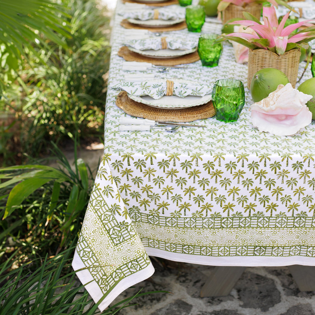 Palm Tree Green Tablecloth