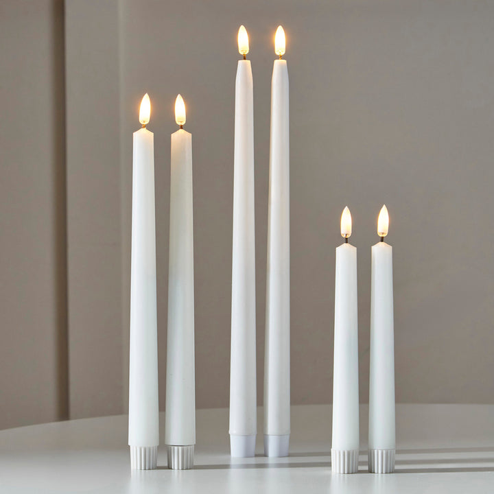 White Taper Candles-Pair-10H