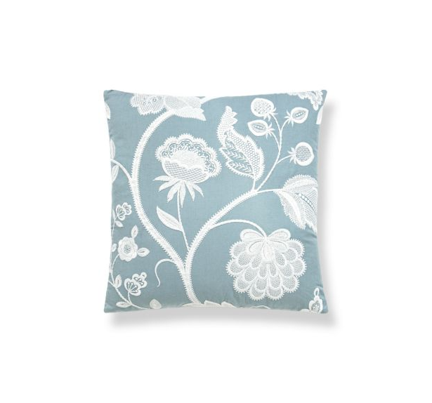 Kensington Embroidery Pillow-Sky