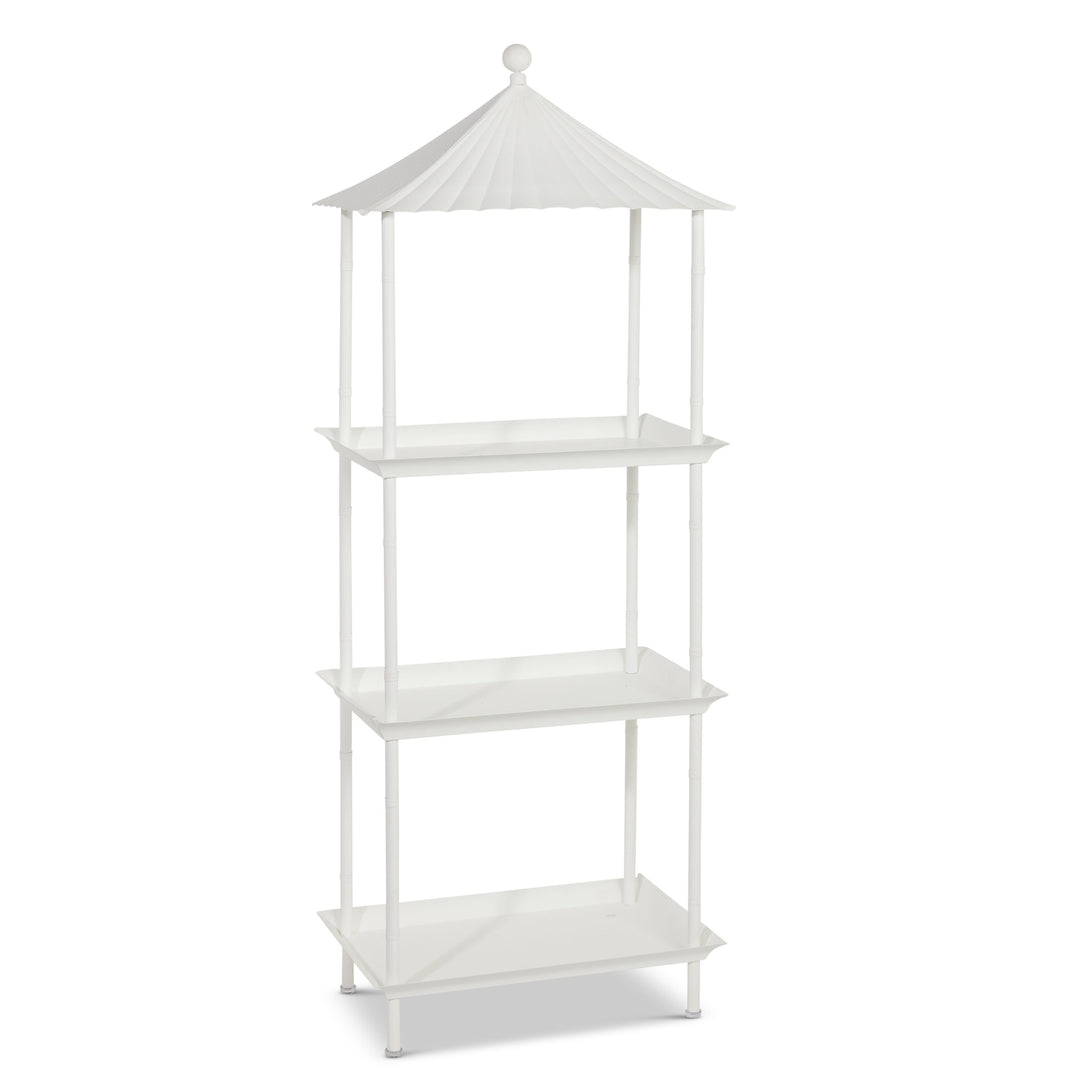 60" White Pagoda Etagere