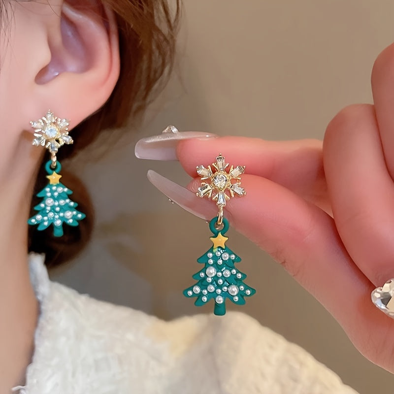 Christmas Tree Pearl Earrings