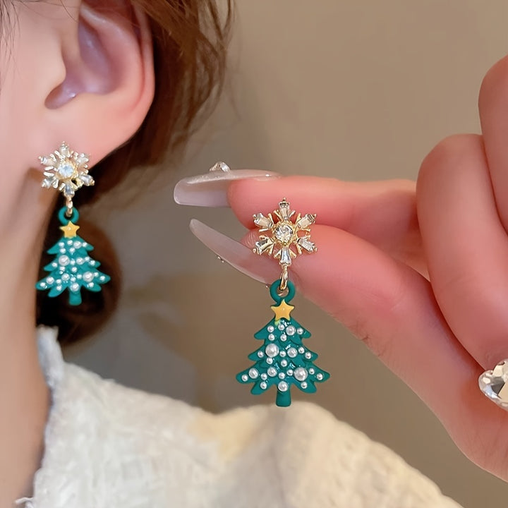Christmas Tree Pearl Earrings