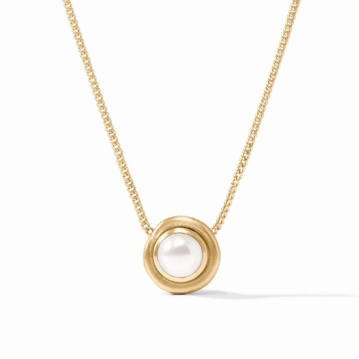 Wave Stone Delicate Necklace- Pearl