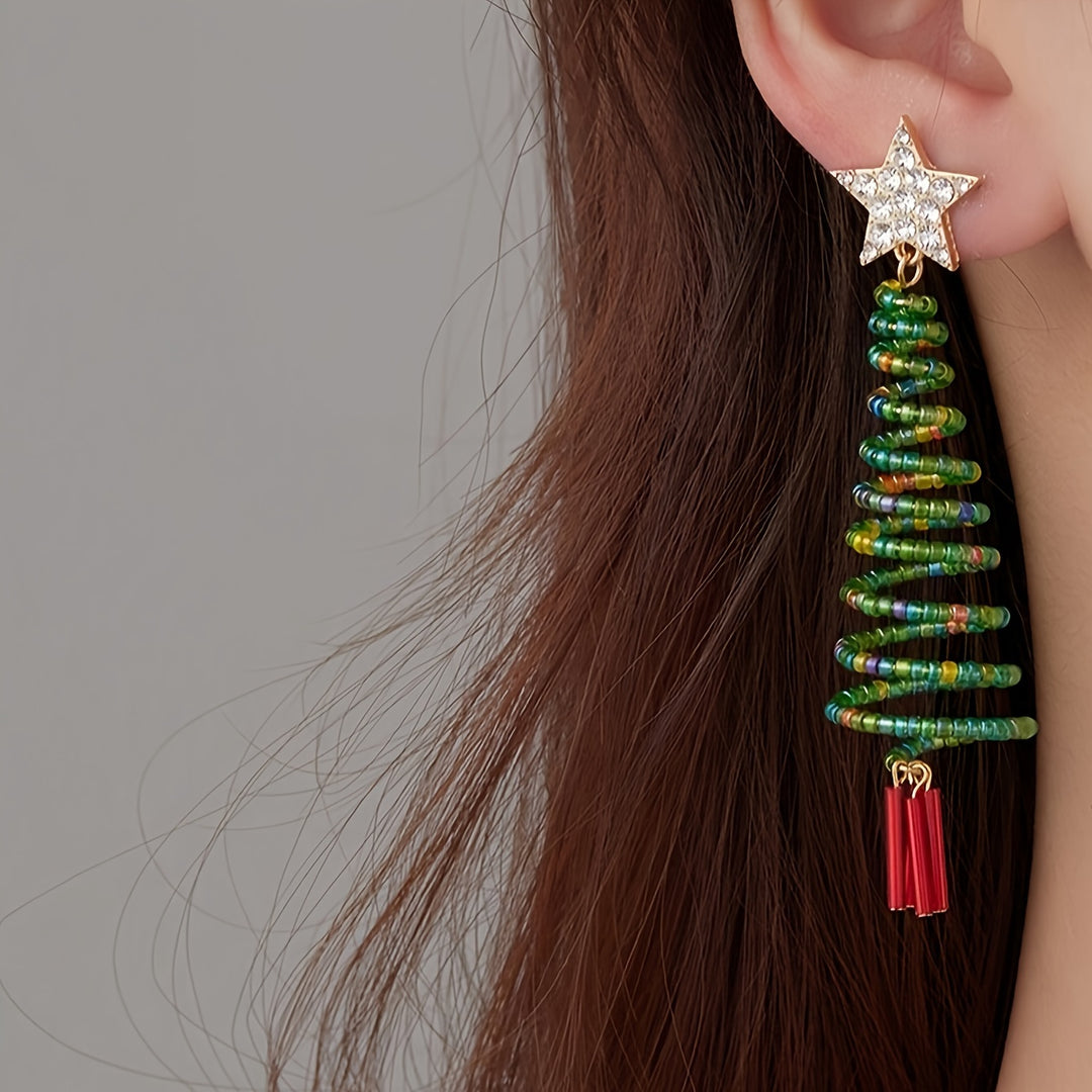 Christmas Tree Drop Earrings