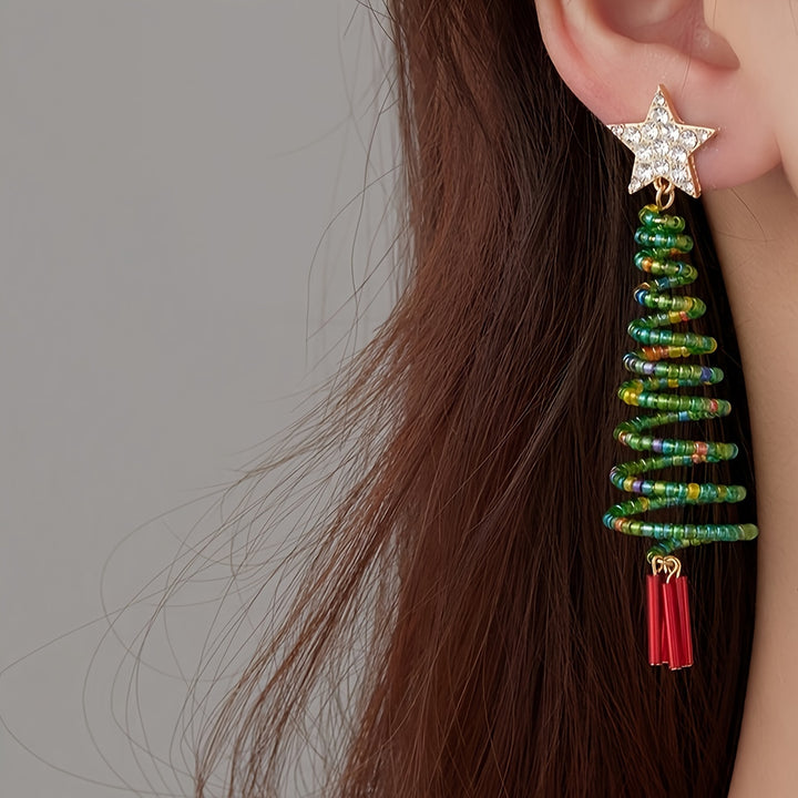 Christmas Tree Drop Earrings