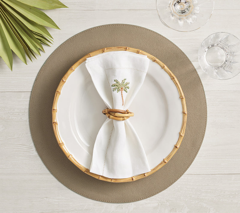Bamboo Trinity Napkin Ring in Natural- Set of 4