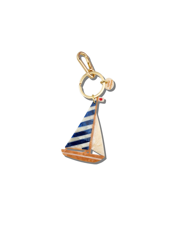 Sailboat Bag Charm Keychain