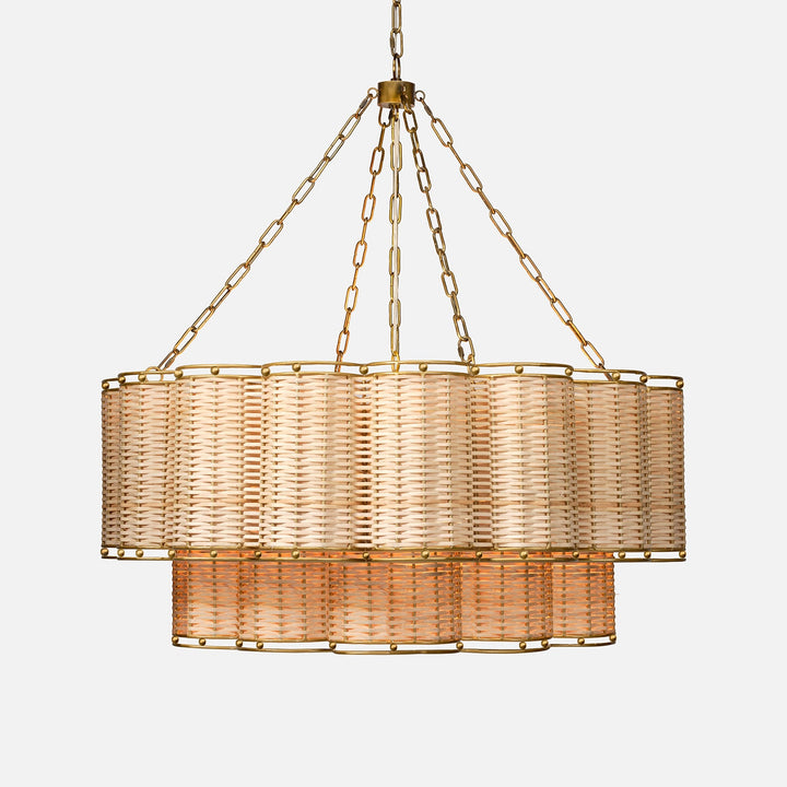 Orinda Chandelier-Brass/Rattan