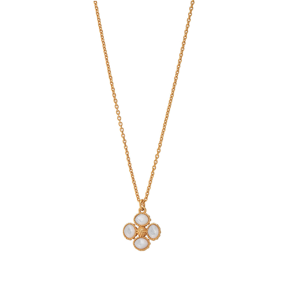 Berry Clover Double Sided Charm Necklace, 16"+2" - MOP