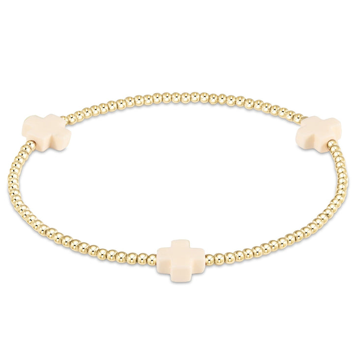 Signature Cross 2mm Gold Bracelet