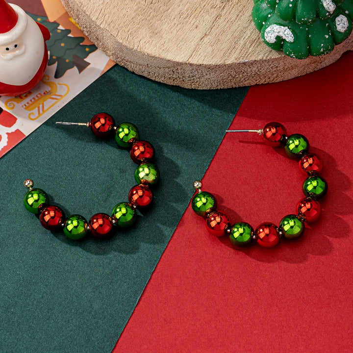 Red &amp; Green Hoop Earrings