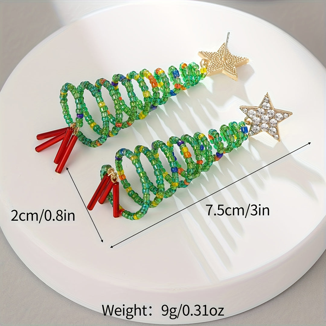 Christmas Tree Drop Earrings
