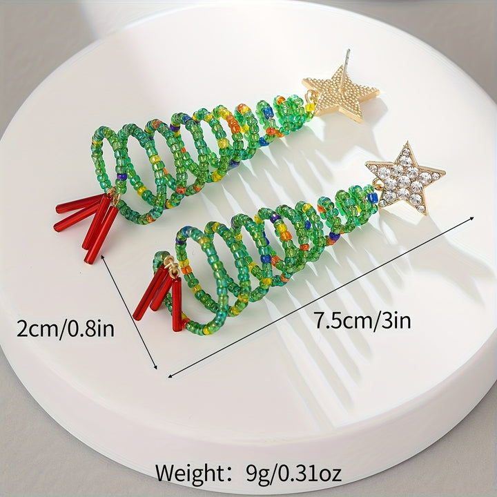 Christmas Tree Drop Earrings