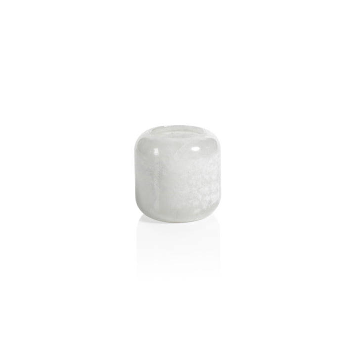 Teran Polished Alabaster Stone Candle Holder Pair