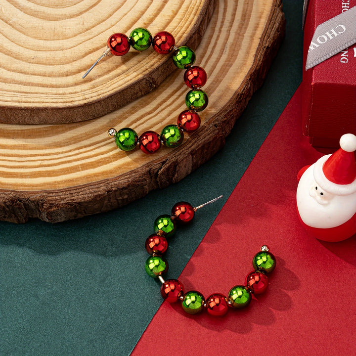 Red &amp; Green Hoop Earrings