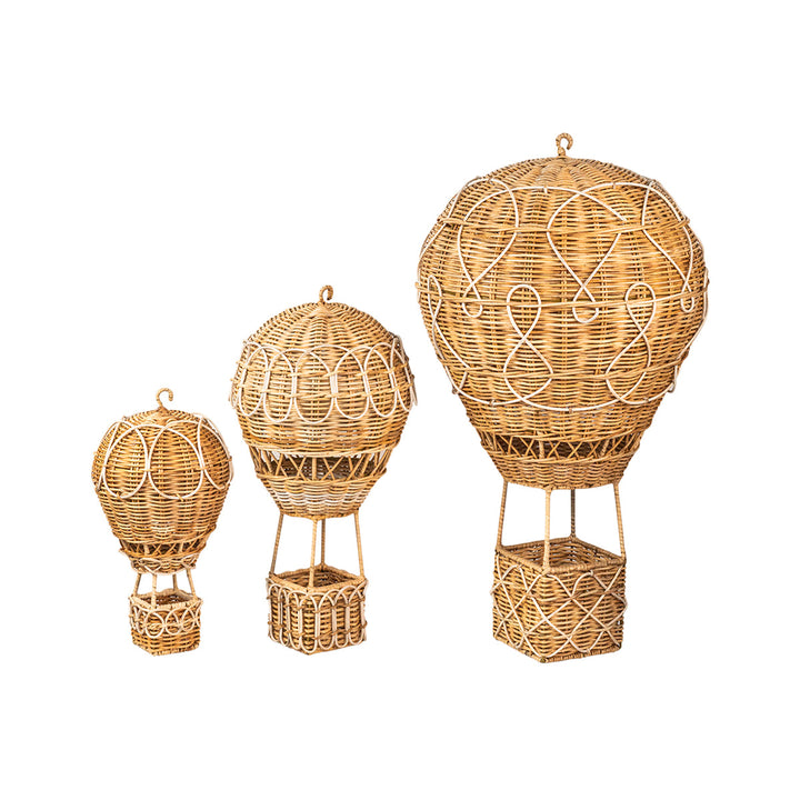 Provence Rattan Whitewash Hot Air Balloon Large