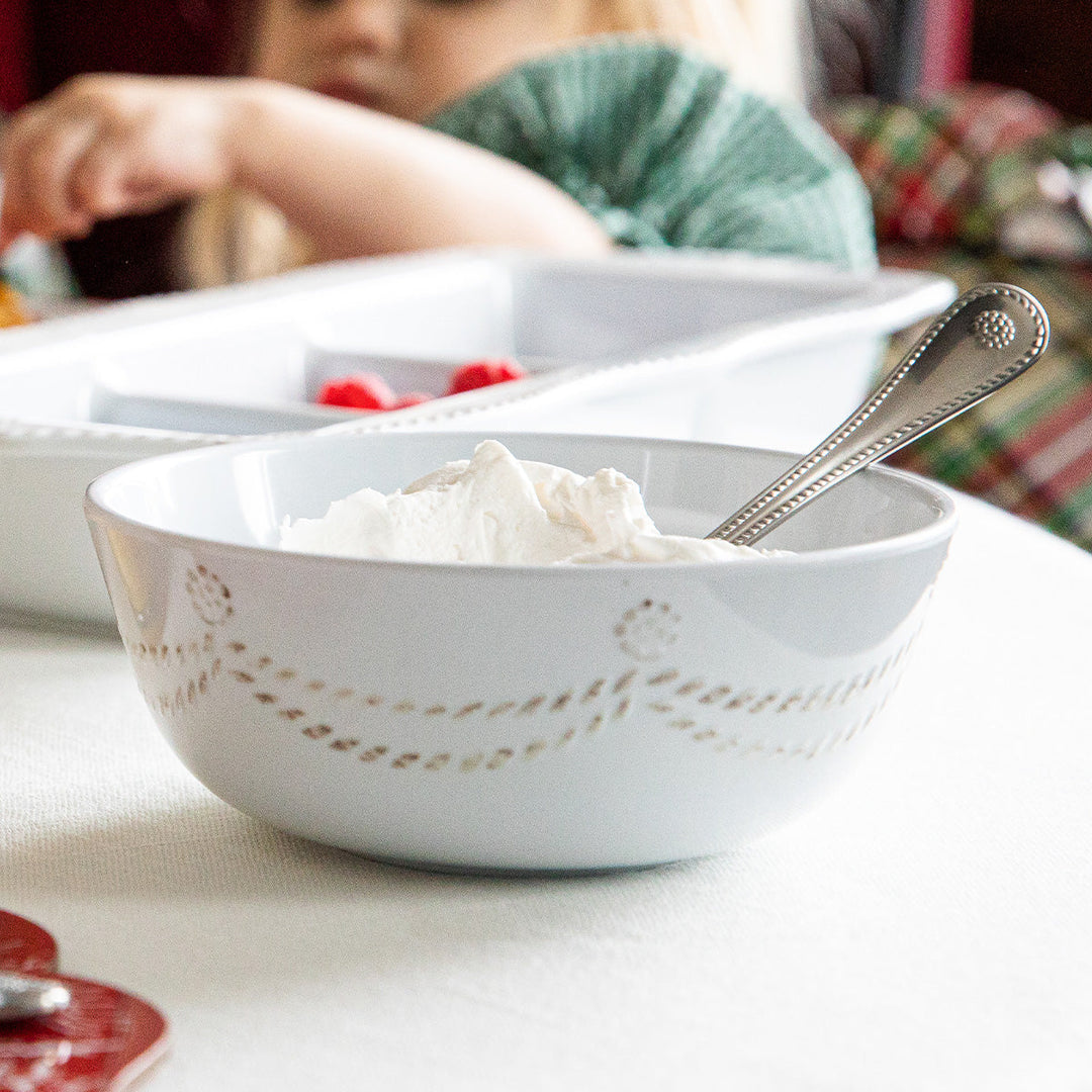 Berry &amp; Thread Melamine Cereal/Ice Cream Bowl-Whitewash-Set of 4