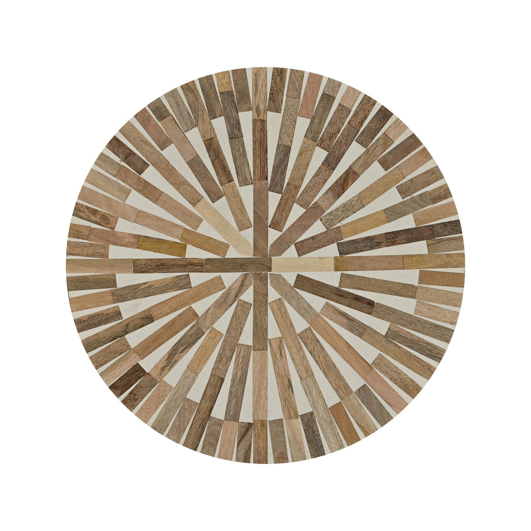 Mango Wood &amp; Resin Inlaid Side Table