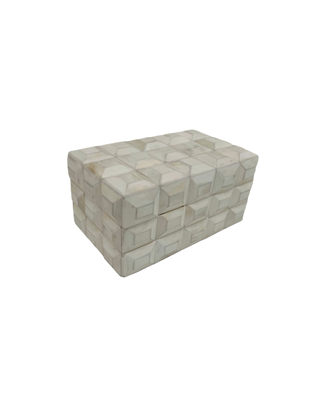 White Geometric Cubic Box - Large