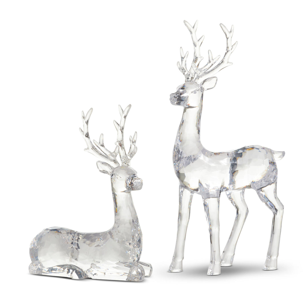 Clear Sculpted Acrylic Deer-Set of 2