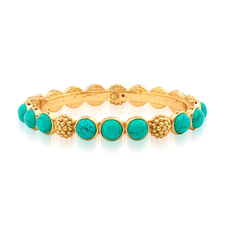 Berry Gem Hinged Bangle-Turquoise Berry