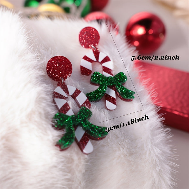 Acrylic Candy Cane Earrings