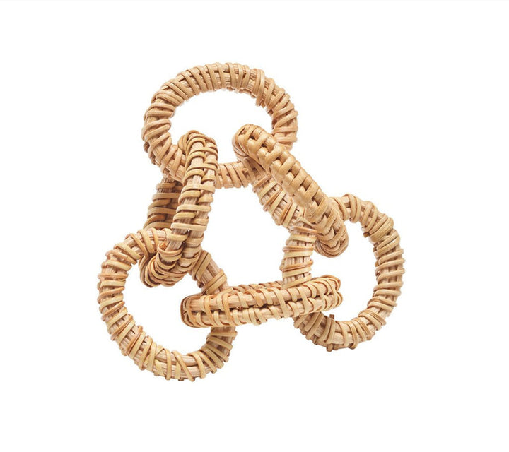 Rattan Link Napkin Ring in Natural- Set of 4